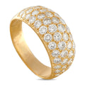 Van Cleef & Arpels yellow gold diamond ring with pavé-set round diamonds