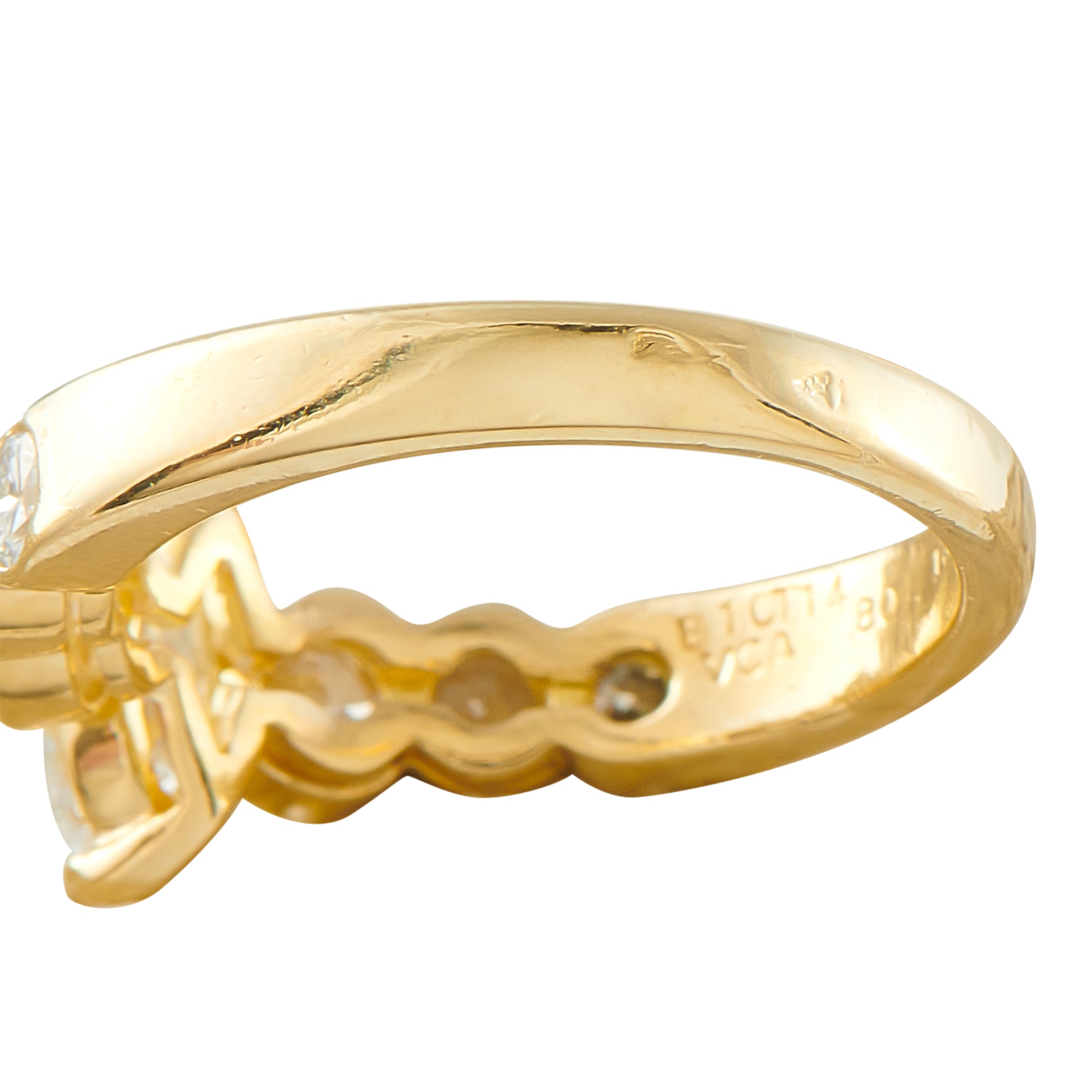 Van Cleef & Arpels 18K Yellow Gold 1.14ct Diamond Engagement Ring
