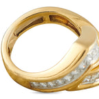 Van Cleef & Arpels 18K yellow gold diamond ring, close-up of curved band