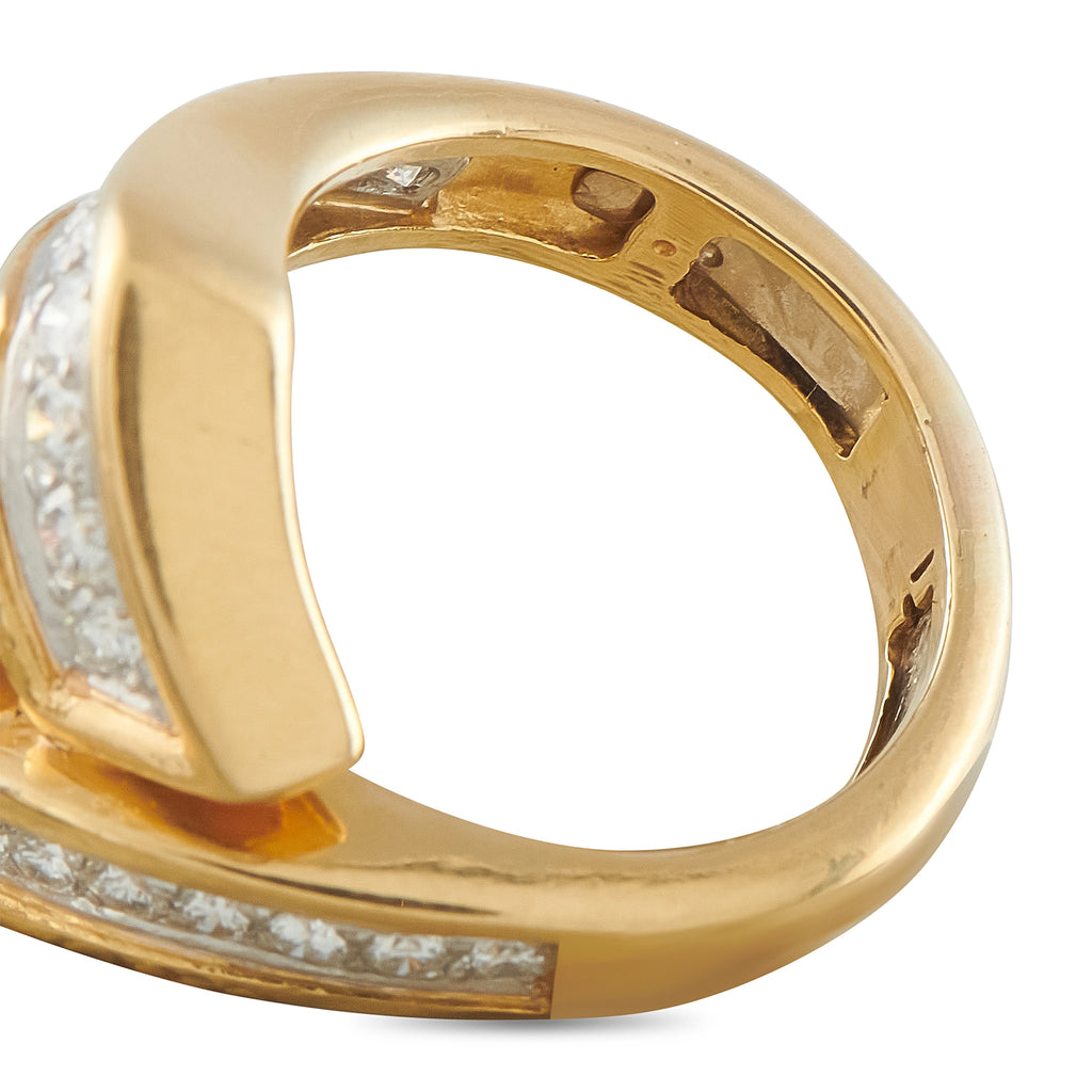 Van Cleef & Arpels 18K yellow gold diamond ring, side view