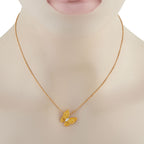 Van Cleef & Arpels Van Cleef & Arpels 18K Yellow Gold Diamond and Sapphire Butterfly Necklace