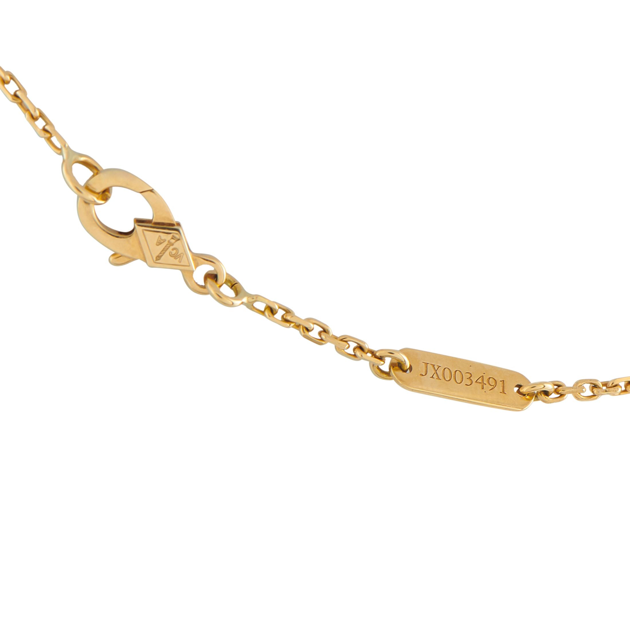 Van Cleef & Arpels Van Cleef & Arpels 18K Yellow Gold Diamond and Sapphire Butterfly Necklace