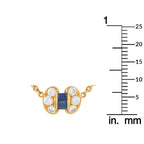 Van Cleef & Arpels Vintage 18K Yellow Gold 0.46ct Diamond and Sapphire Necklace