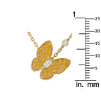 Van Cleef & Arpels 18K Yellow Gold Diamond and Sapphire Butterfly Pendant