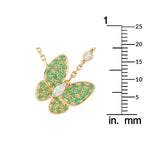 Van Cleef & Arpels Two Butterfly 18K Yellow Gold Diamond and Sapphire Necklace