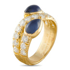 Van Cleef & Arpels Vintage 18K Yellow Gold 1.0ct Diamond and Sapphire Ring