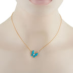 Van Cleef & Arpels Van Cleef & Arpels 18K Yellow Gold Diamond and Turquoise Butterfly Necklace