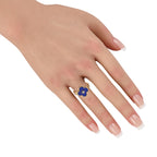 Van Cleef & Arpels Alhambra 18K Yellow Gold Diamond and Lapis Lazuli Ring