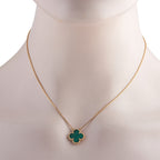 Van Cleef & Arpels Alhambra 18K Yellow Gold Malachite Pendant