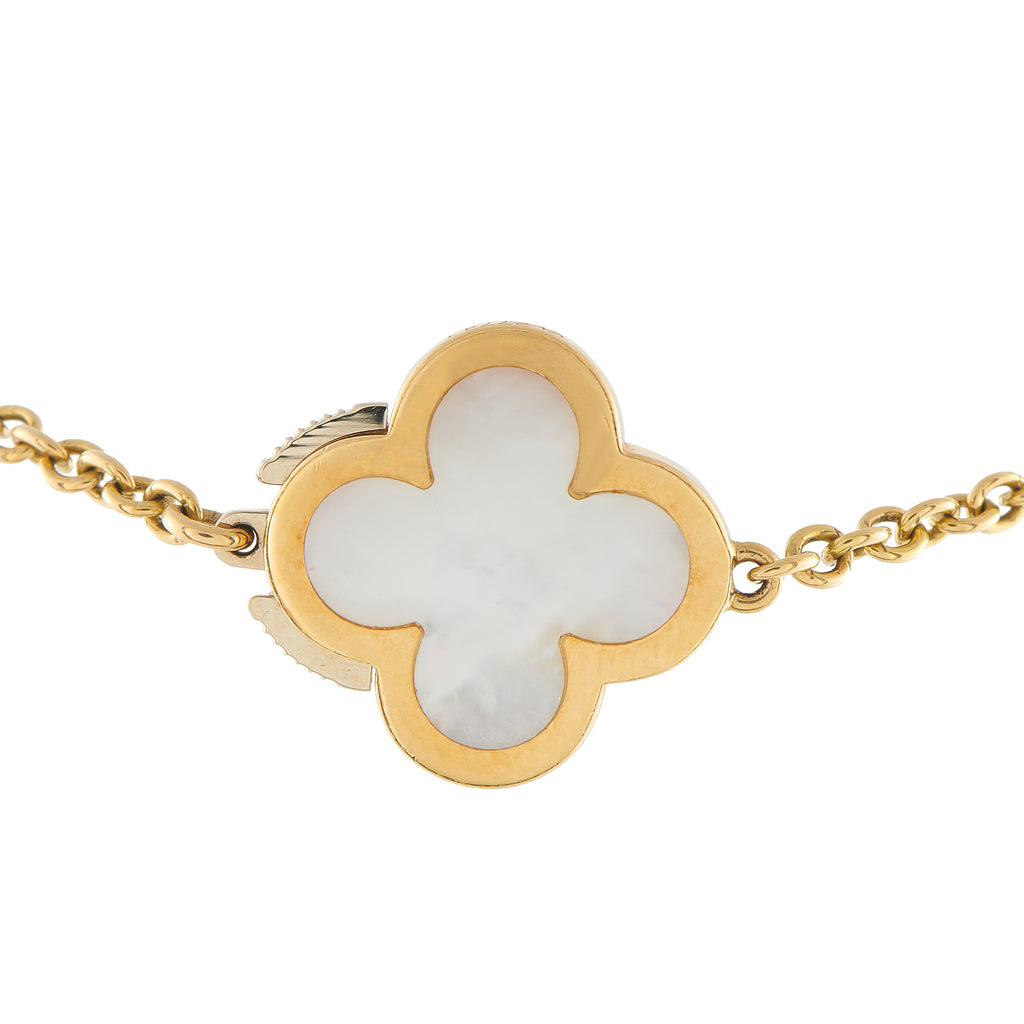 VAN CLEEF & ARPELS Van Cleef & Arpels Alhambra 18K Yellow Gold Mother of Pearl Bracelet