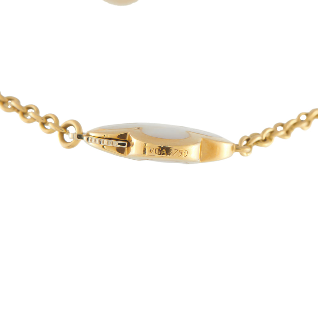 VAN CLEEF & ARPELS Van Cleef & Arpels Alhambra 18K Yellow Gold Mother of Pearl Bracelet