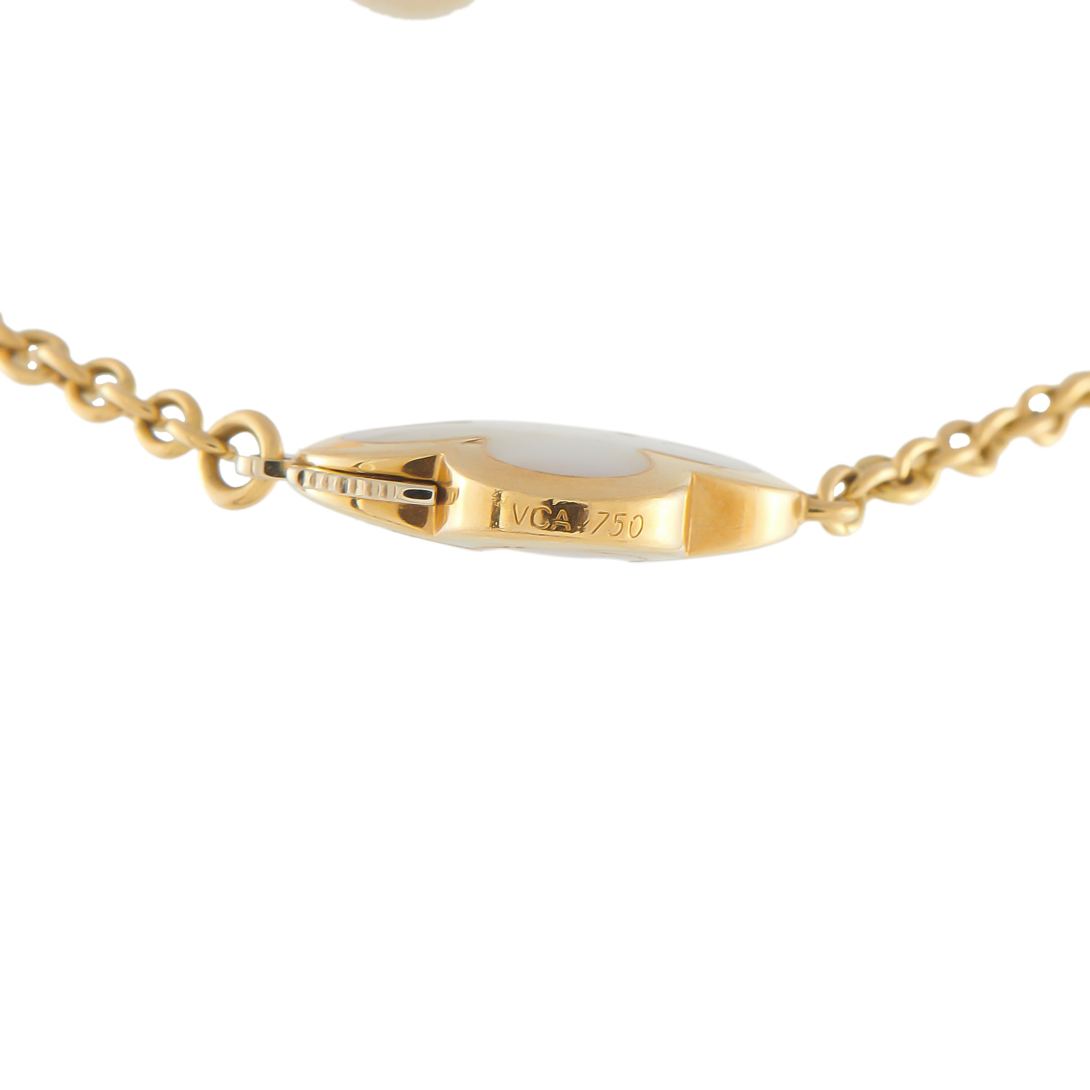 VAN CLEEF & ARPELS Van Cleef & Arpels Alhambra 18K Yellow Gold Mother of Pearl Bracelet
