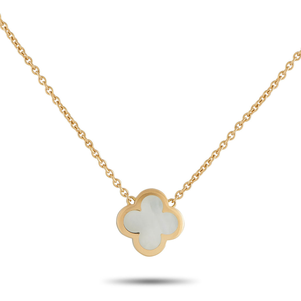 Van Cleef & ArpelsVan Cleef & Arpels Pure Alhambra 18K Yellow Gold Mother of Pearl Necklace #4910 – Like all pieces from the 