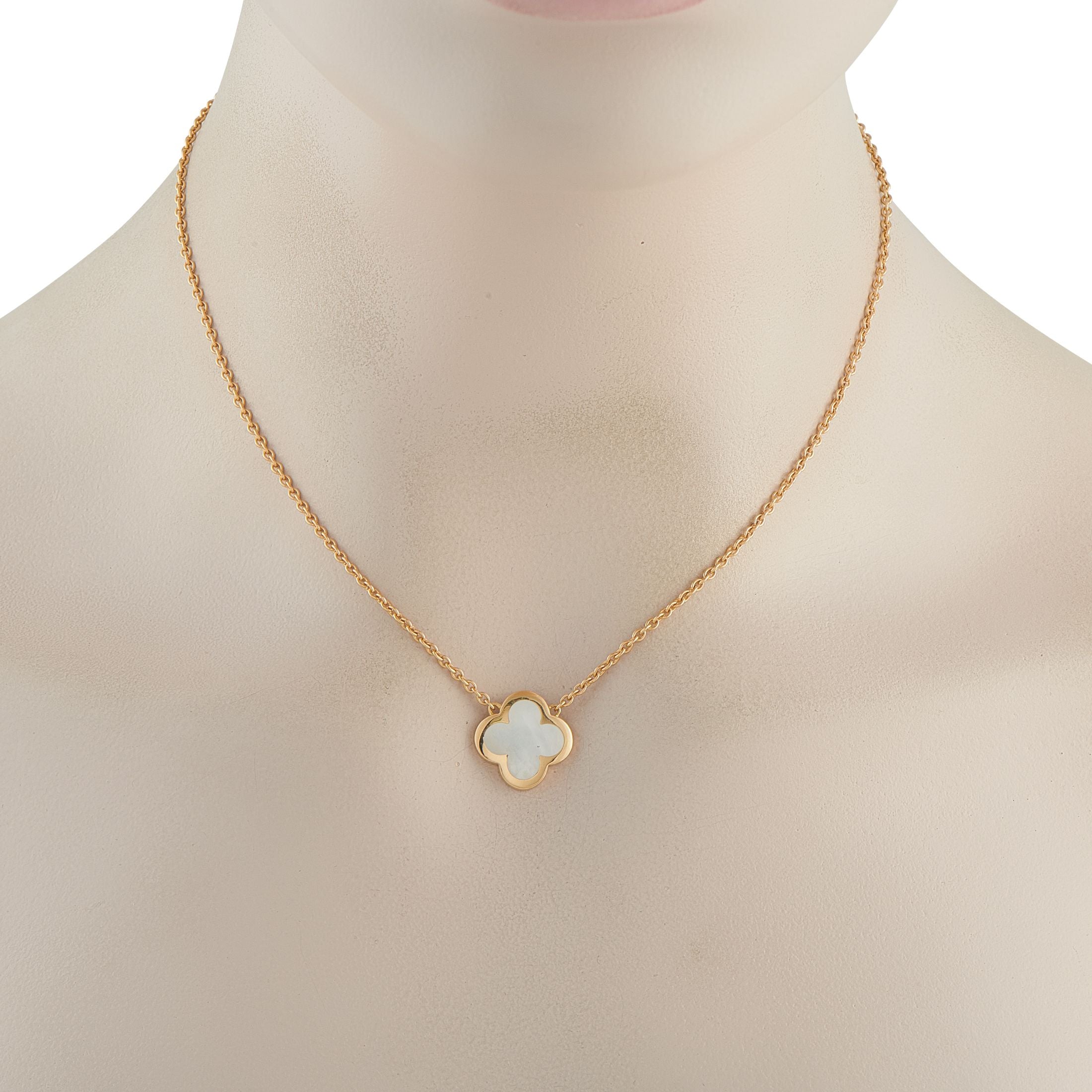 Van Cleef & Arpels Van Cleef & Arpels Pure Alhambra 18K Yellow Gold Mother of Pearl Necklace