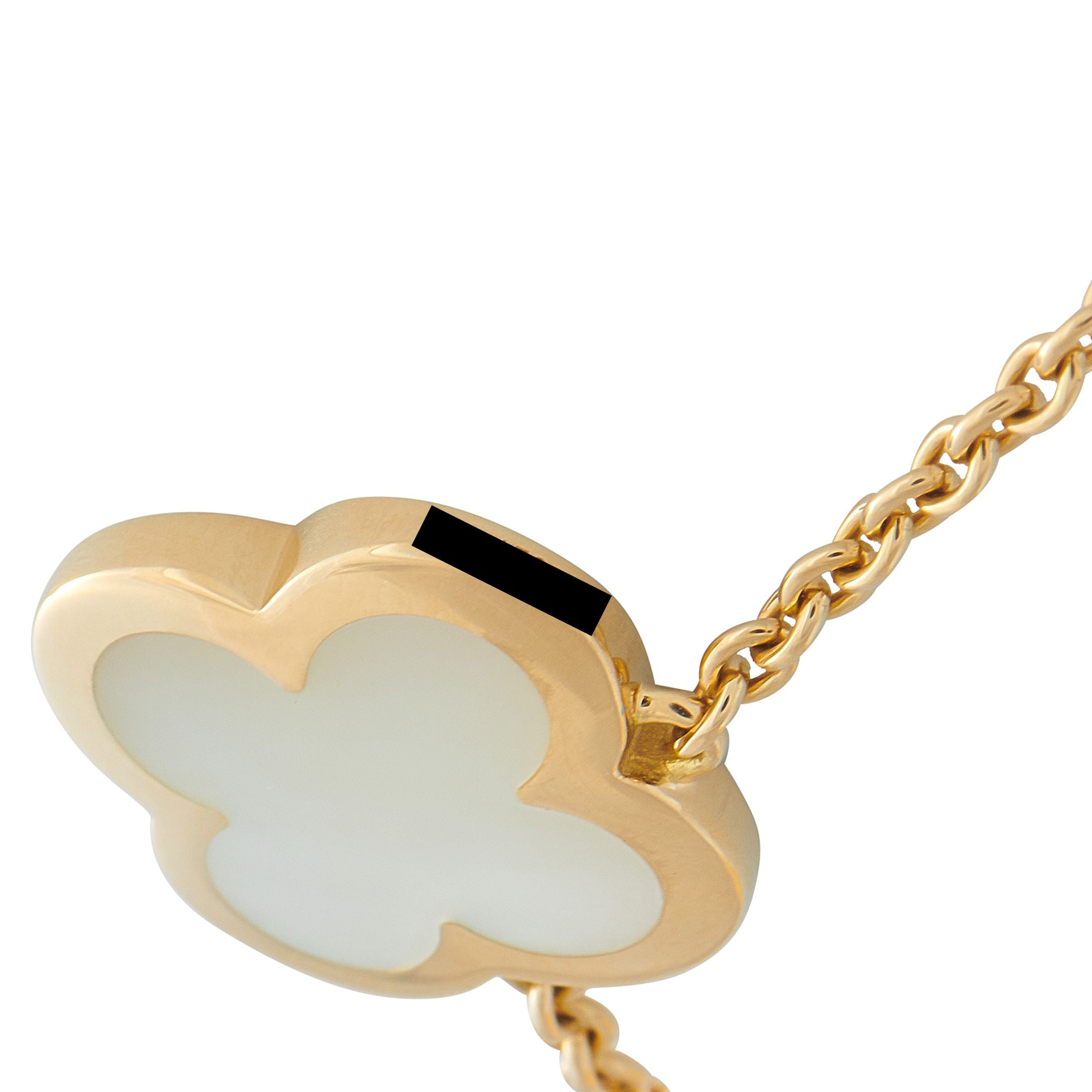 Van Cleef & Arpels Van Cleef & Arpels Pure Alhambra 18K Yellow Gold Mother of Pearl Necklace