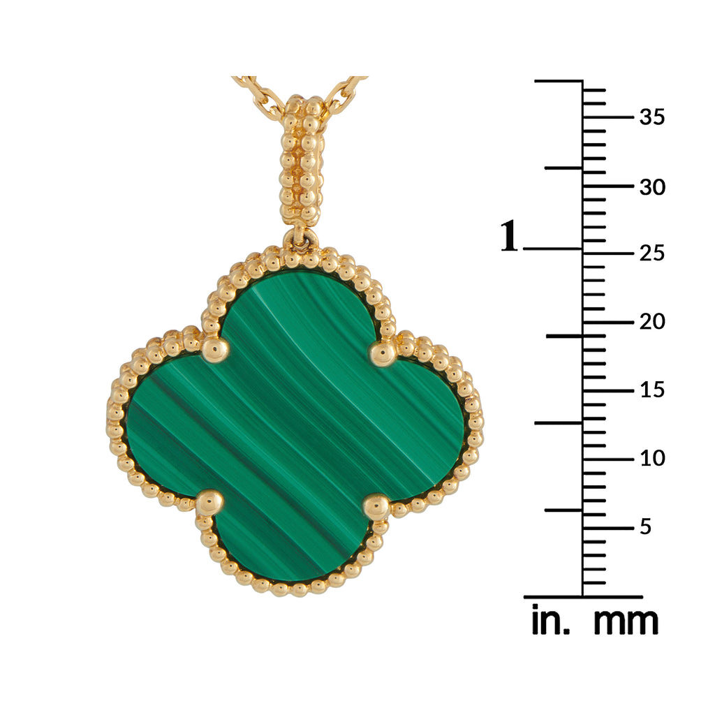 Van Cleef & Arpels Magic Alhambra 18K Yellow Gold Malachite Necklace