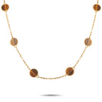 VAN CLEEF & ARPELS Van Cleef & Arpels Vintage 18K Yellow Gold Tiger Eye Necklace