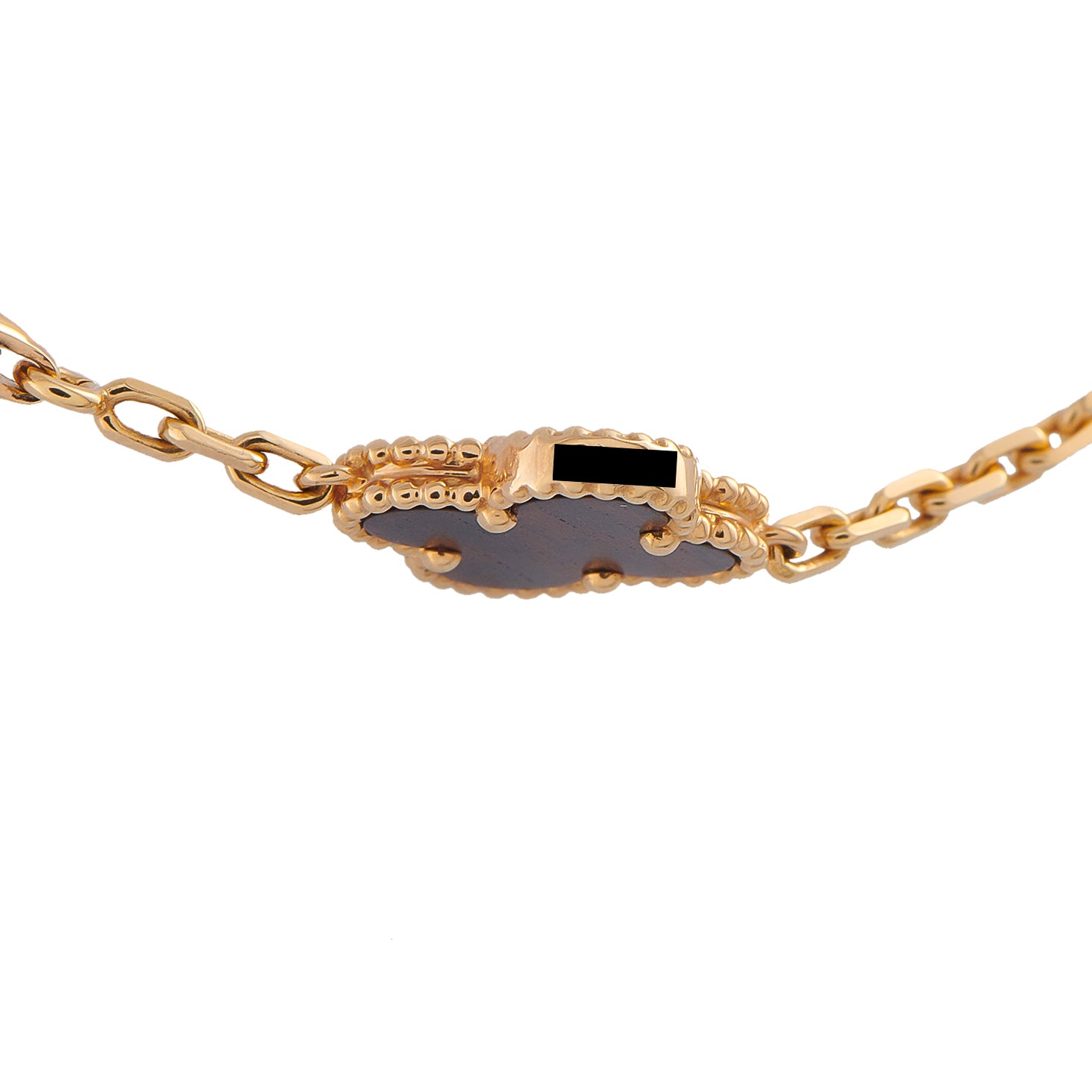 Van Cleef & Arpels Vintage Alhambra 18K Rose Gold Letterwood 10-Motif Necklace