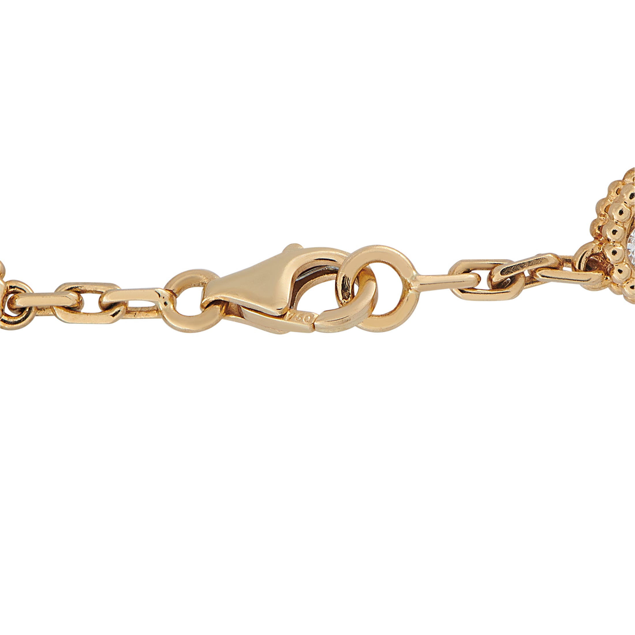 Van Cleef & Arpels Alhambra 18K Yellow Gold 4.83ct Diamond 10-Motif Necklace