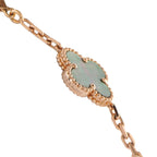 Van Cleef & Arpels Alhambra 18K Rose Gold 4.83ct Diamond and Mother of Pearl 20-Motif Necklace