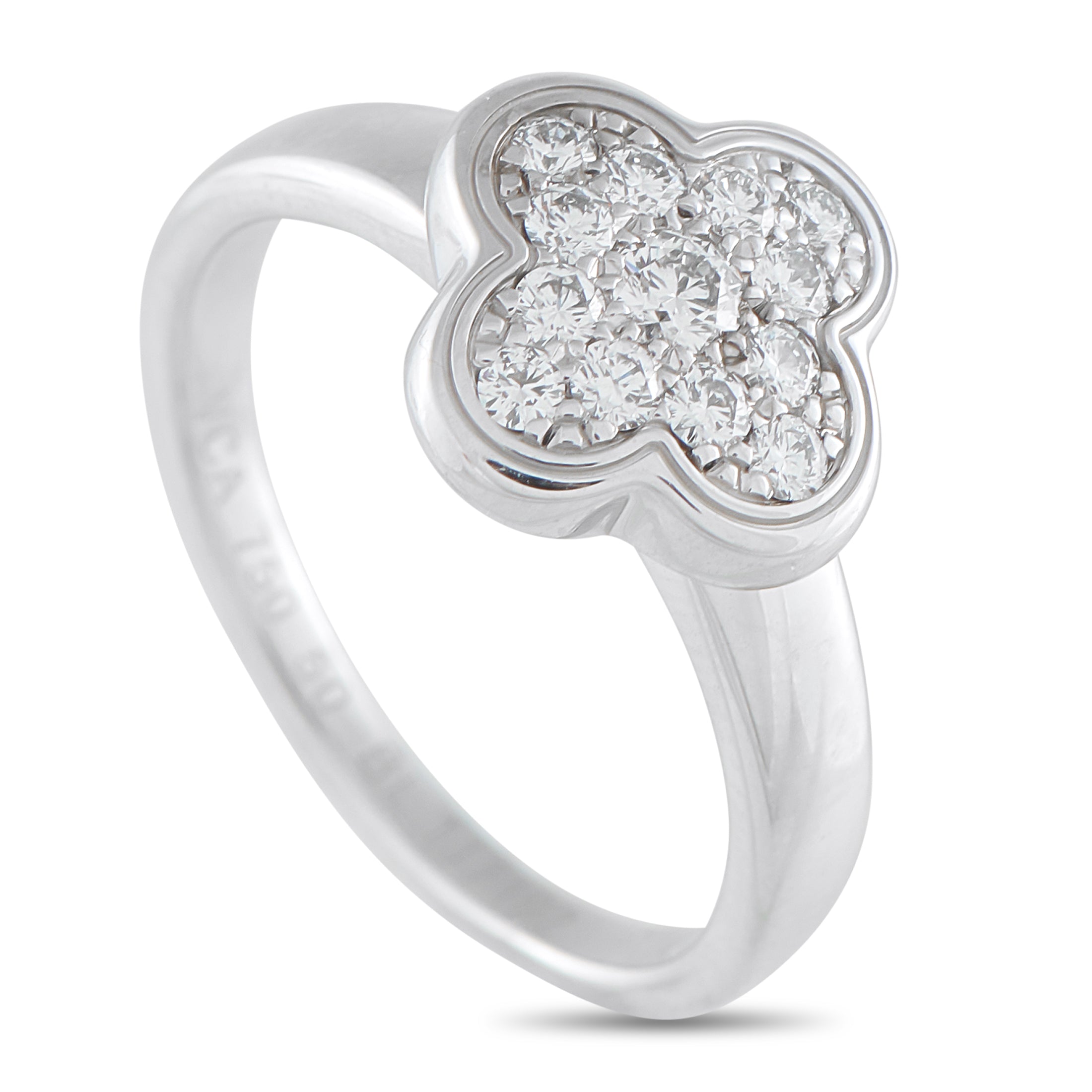 Van Cleef & Arpels Pure Alhambra 18K White Gold Diamond Ring