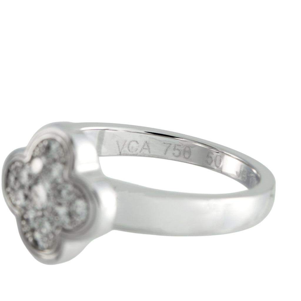 Van Cleef & Arpels Pure Alhambra 18K White Gold Diamond Ring