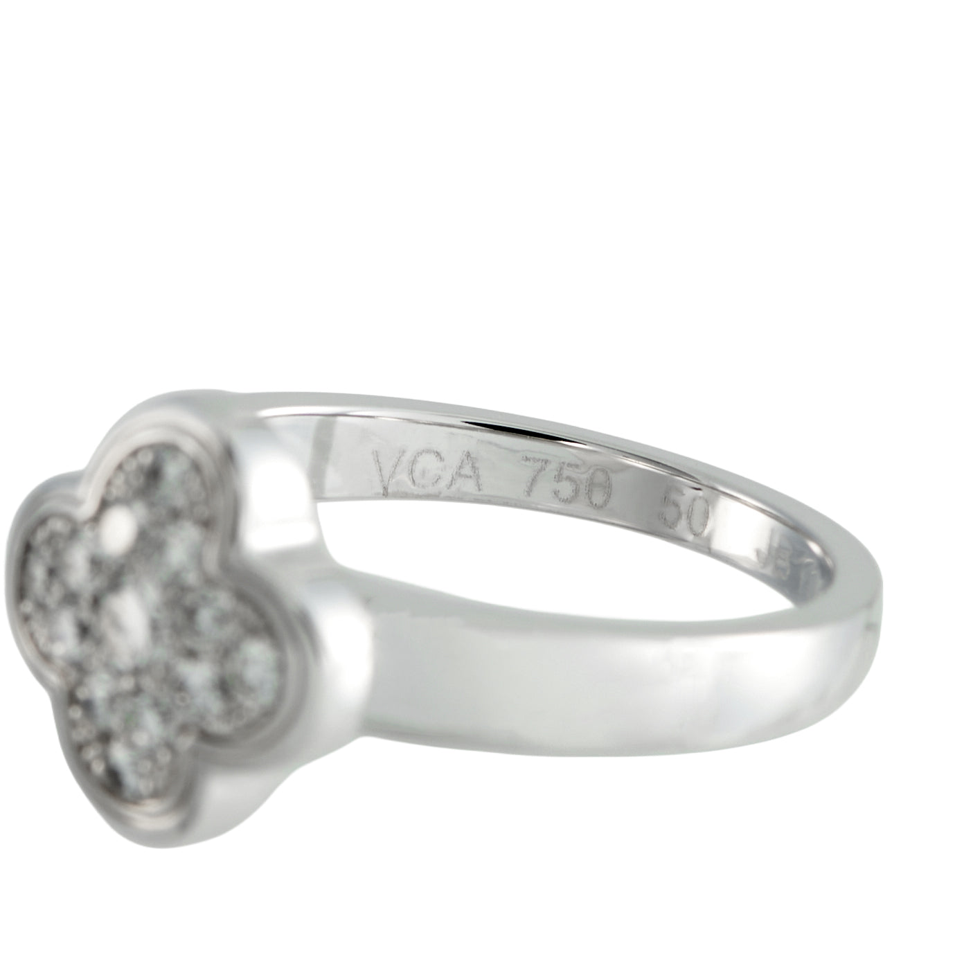 Van Cleef & Arpels Pure Alhambra 18K White Gold Diamond Ring