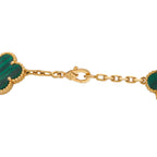 Van Cleef & Arpels Alhambra 18K Yellow Gold Malachite 20-Motif Necklace