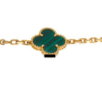 Van Cleef & Arpels Alhambra 18K Yellow Gold Malachite 20-Motif Necklace