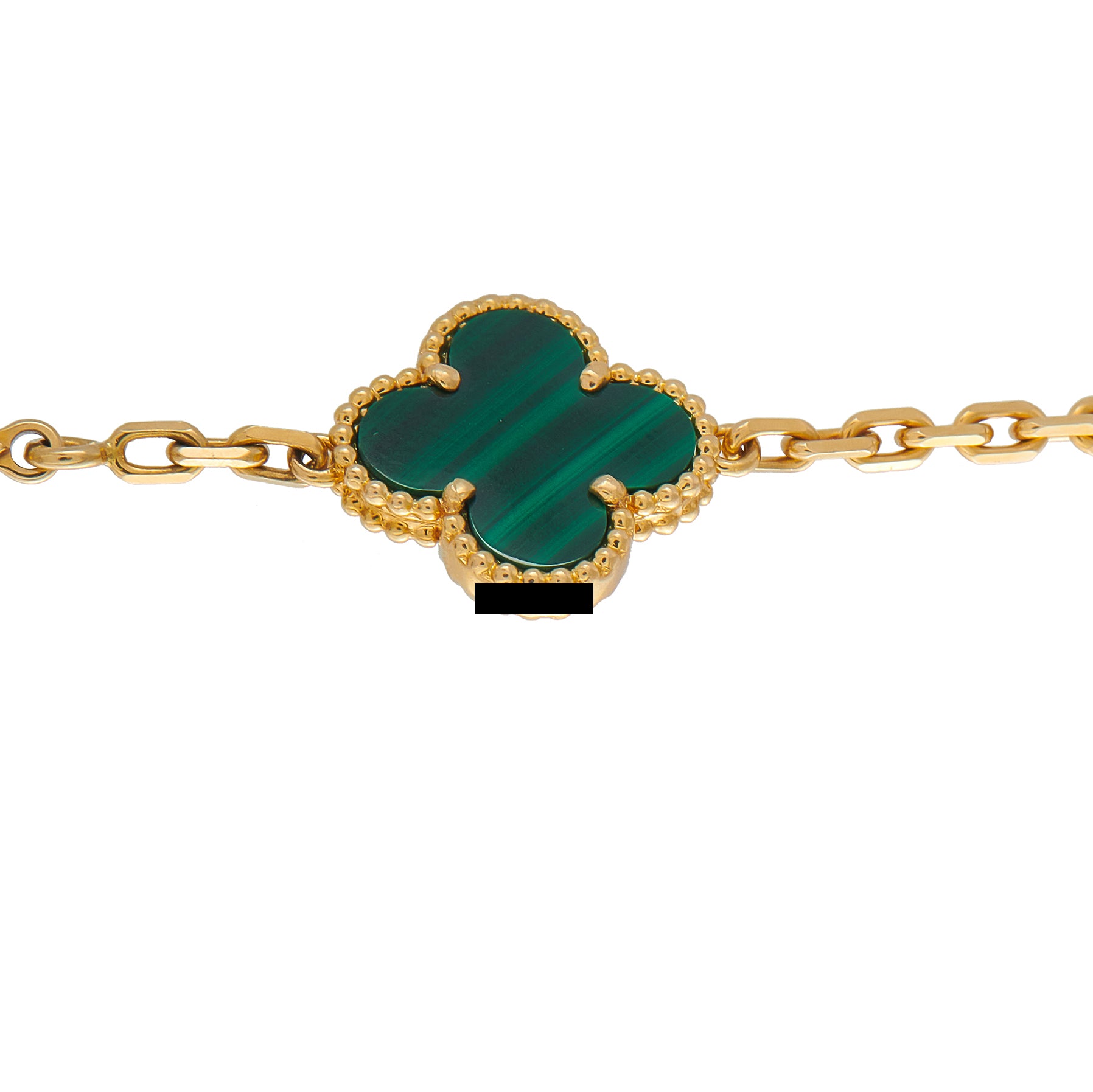 Van Cleef & Arpels Alhambra 18K Yellow Gold Malachite 20-Motif Necklace
