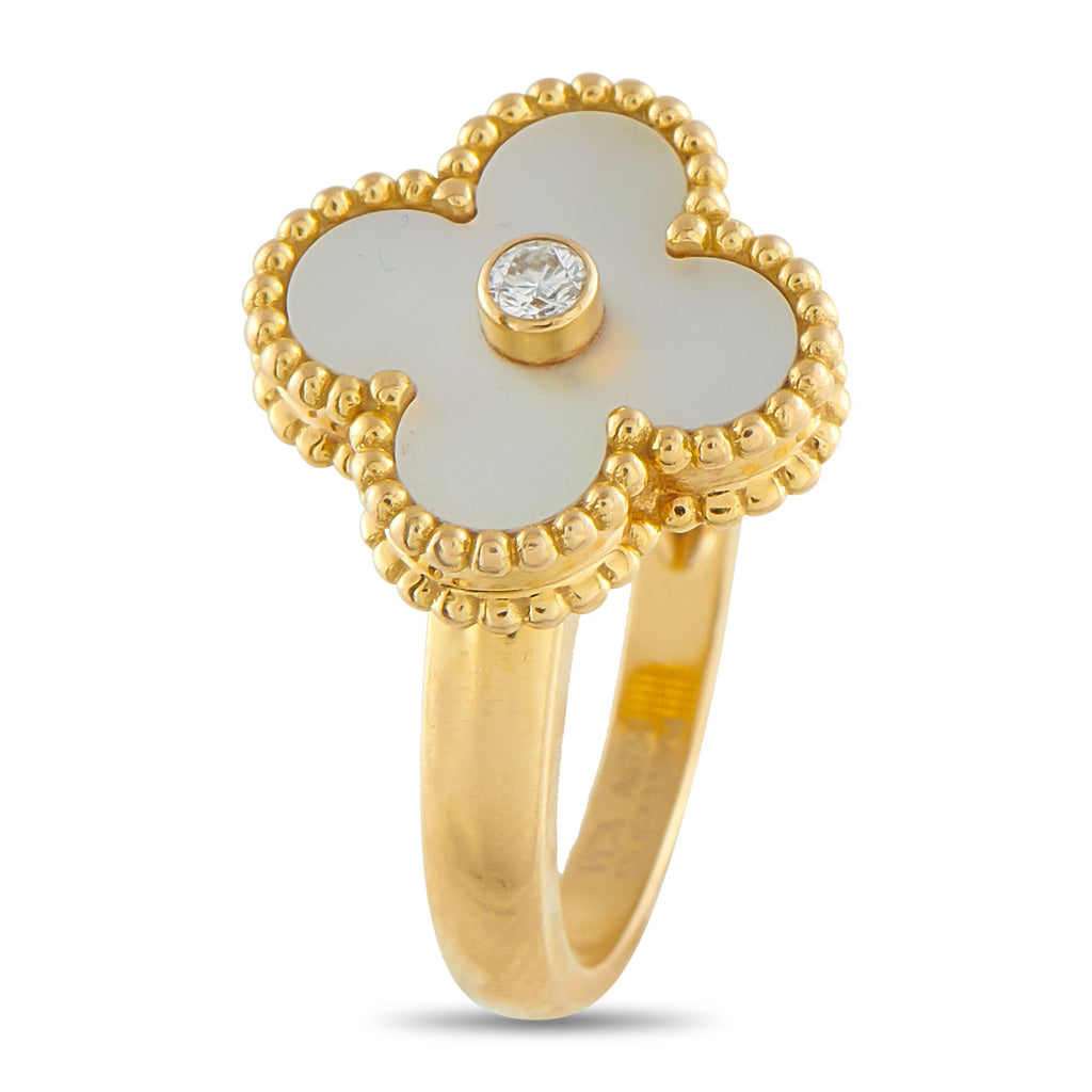 Van Cleef & Arpels Van Cleef & Arpels Vintage Alhambra 18K Yellow Gold Mother of Pearl Ring