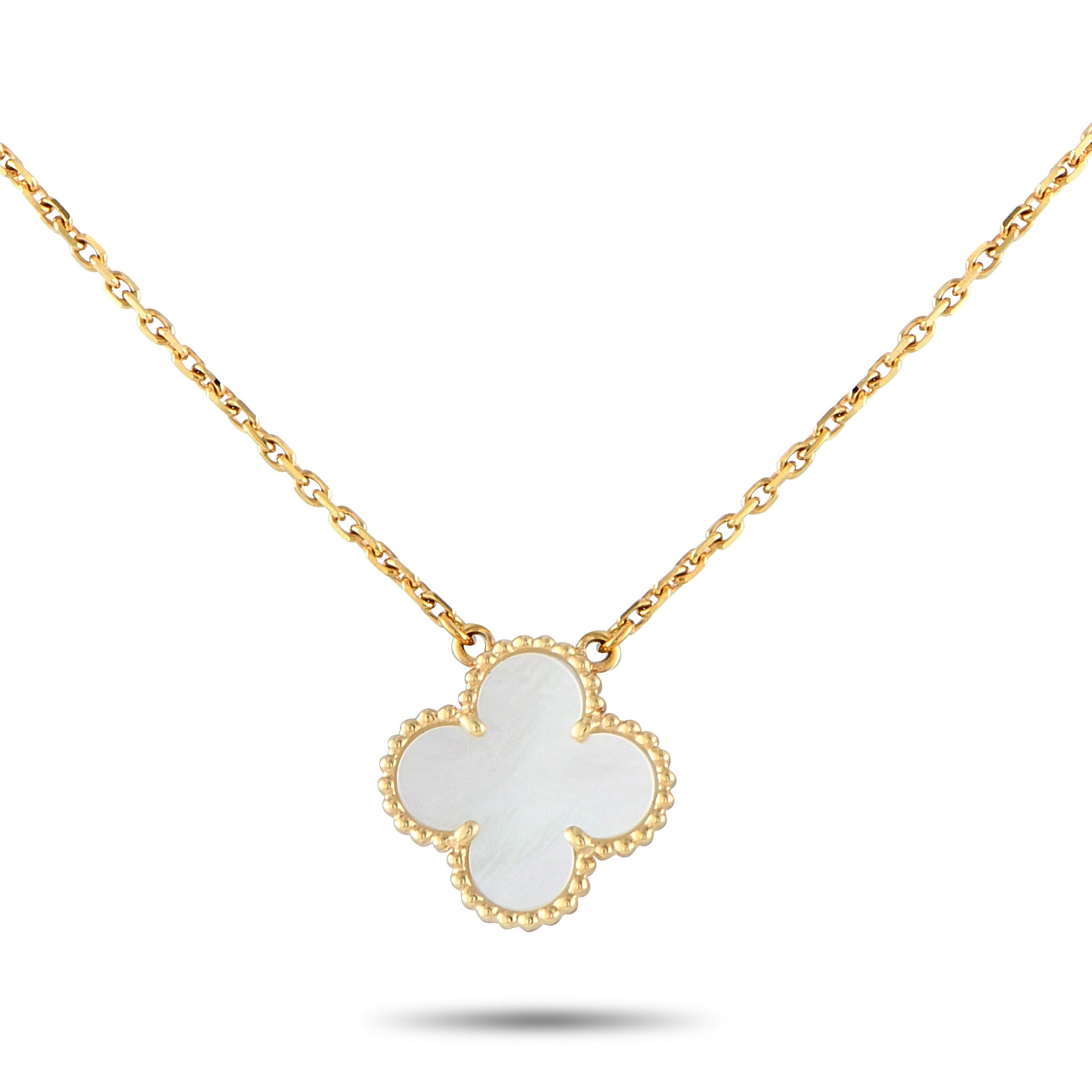 Van Cleef & Arpels Alhambra 18K Yellow Gold Mother of Pearl Necklace