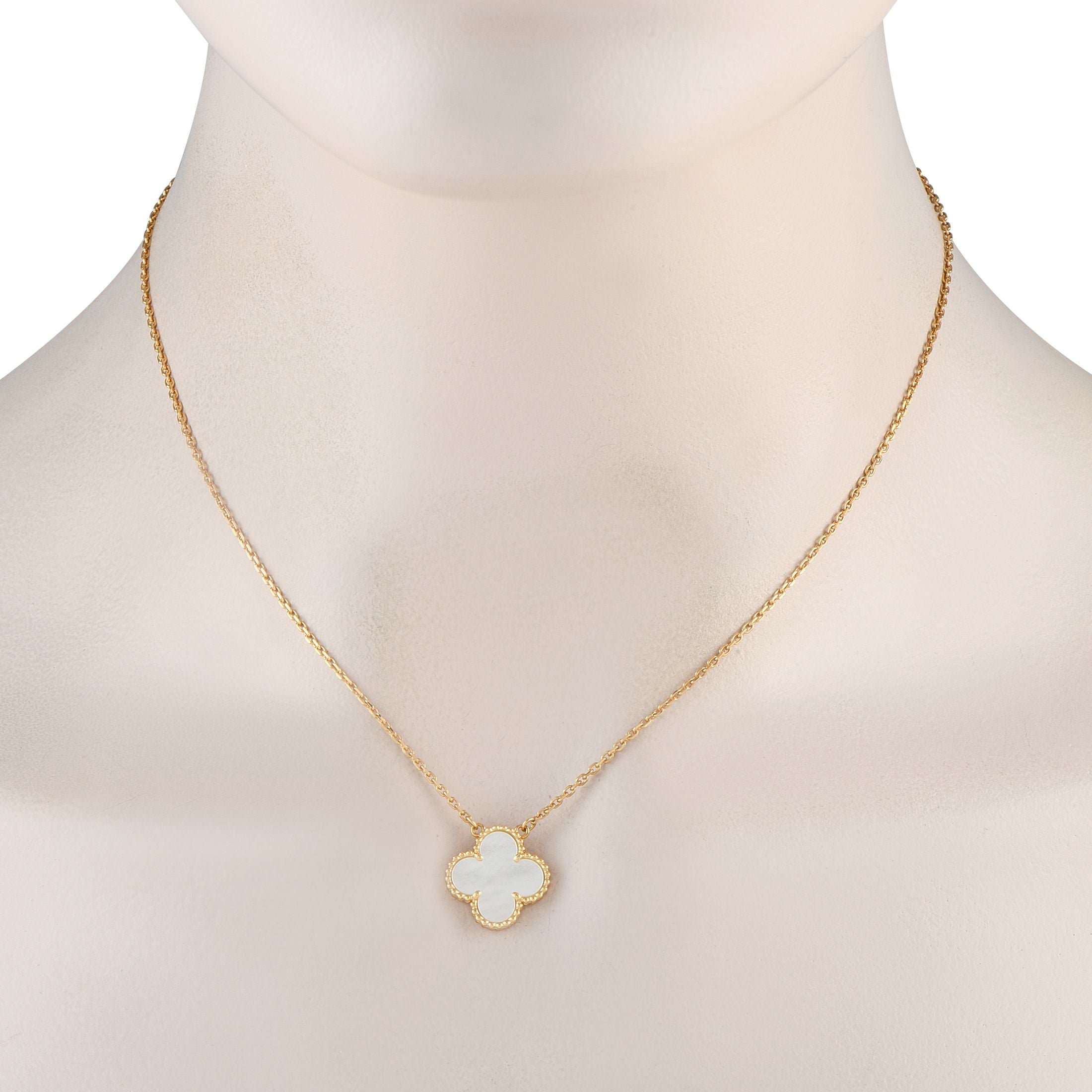 Van Cleef & Arpels Alhambra 18K Yellow Gold Mother of Pearl Necklace