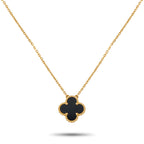 VAN CLEEF & ARPELS Van Cleef & Arpels Alhambra 18K Yellow Gold Onyx Necklace