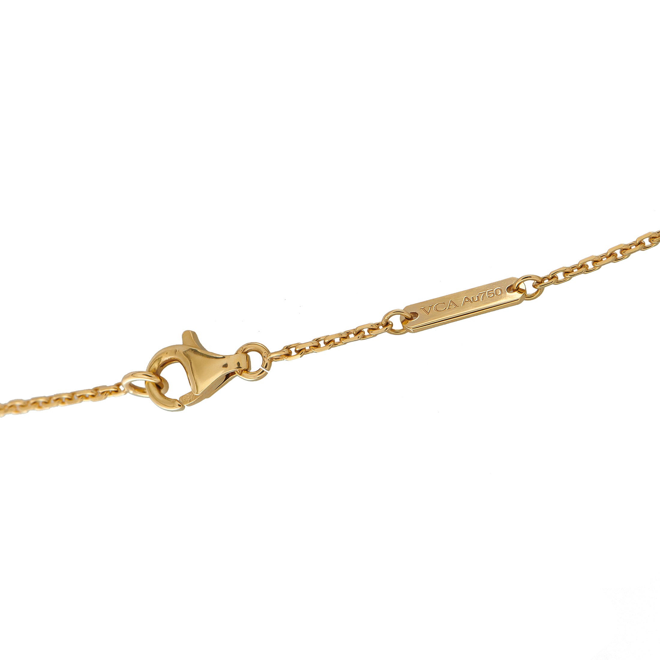 Van Cleef & Arpels Alhambra 18K Yellow Gold Onyx Necklace