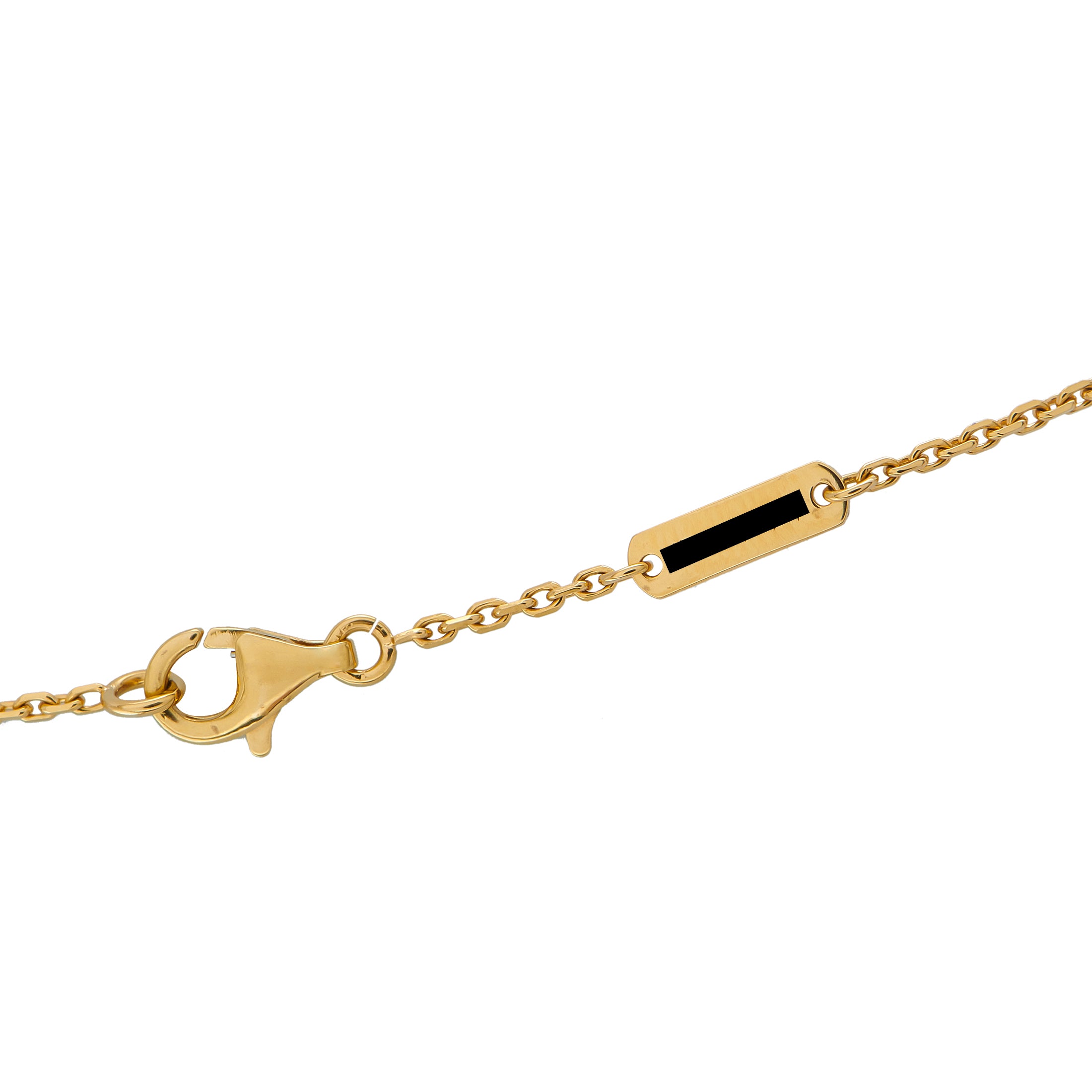 Van Cleef & Arpels Alhambra 18K Yellow Gold Onyx Necklace