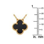 Van Cleef & Arpels Alhambra 18K Yellow Gold Onyx Necklace