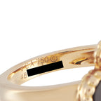 Van Cleef & Arpels 18K Yellow Gold Alhambra Onyx Diamond Ring