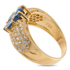 Van Cleef & Arpels Antoinette 18K Yellow Gold 0.55ct Diamond and Sapphire Ring