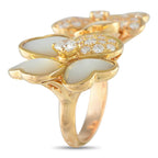 Van Cleef & Arpels Cosmo 18K Rose Gold 1.45ct Diamond and Mother of Pearl Between the Finger Ring