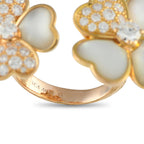 Van Cleef & Arpels Cosmo 18K Rose Gold 1.45ct Diamond and Mother of Pearl Between the Finger Ring
