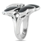 Van Cleef & Arpels Cosmos 18K White Gold Diamond and Onyx Ring