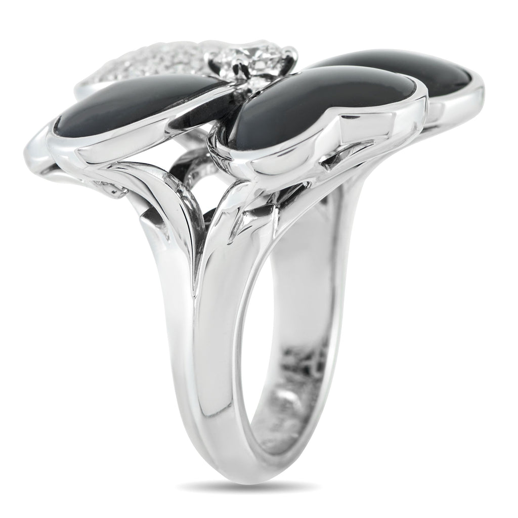 Van Cleef & Arpels Van Cleef & Arpels Cosmos 18K White Gold Diamond and Onyx Ring