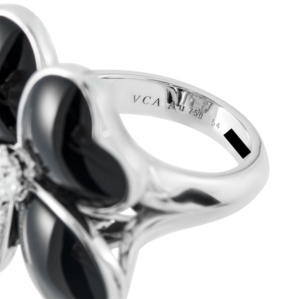 Van Cleef & Arpels Van Cleef & Arpels Cosmos 18K White Gold Diamond and Onyx Ring
