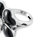 Van Cleef & Arpels Cosmos 18K White Gold Diamond and Onyx Ring
