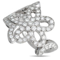 Van Cleef & Arpels 18K White Gold 0.85ct Diamond Flower Lace Cocktail Ring