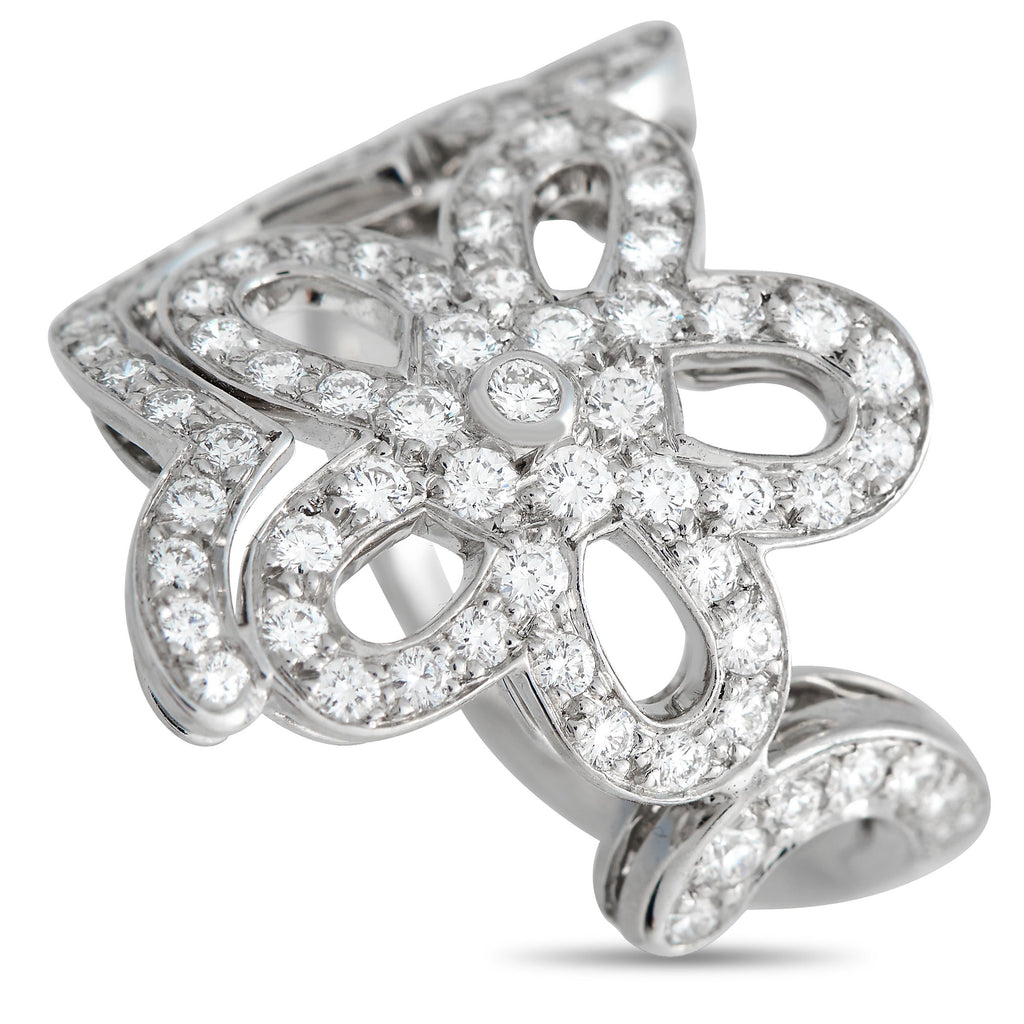 Van Cleef & ArpelsVan Cleef & Arpels 18K White Gold 0.85ct Diamond Flower Lace Cocktail Ring VC02-012224 – A beautiful piece 