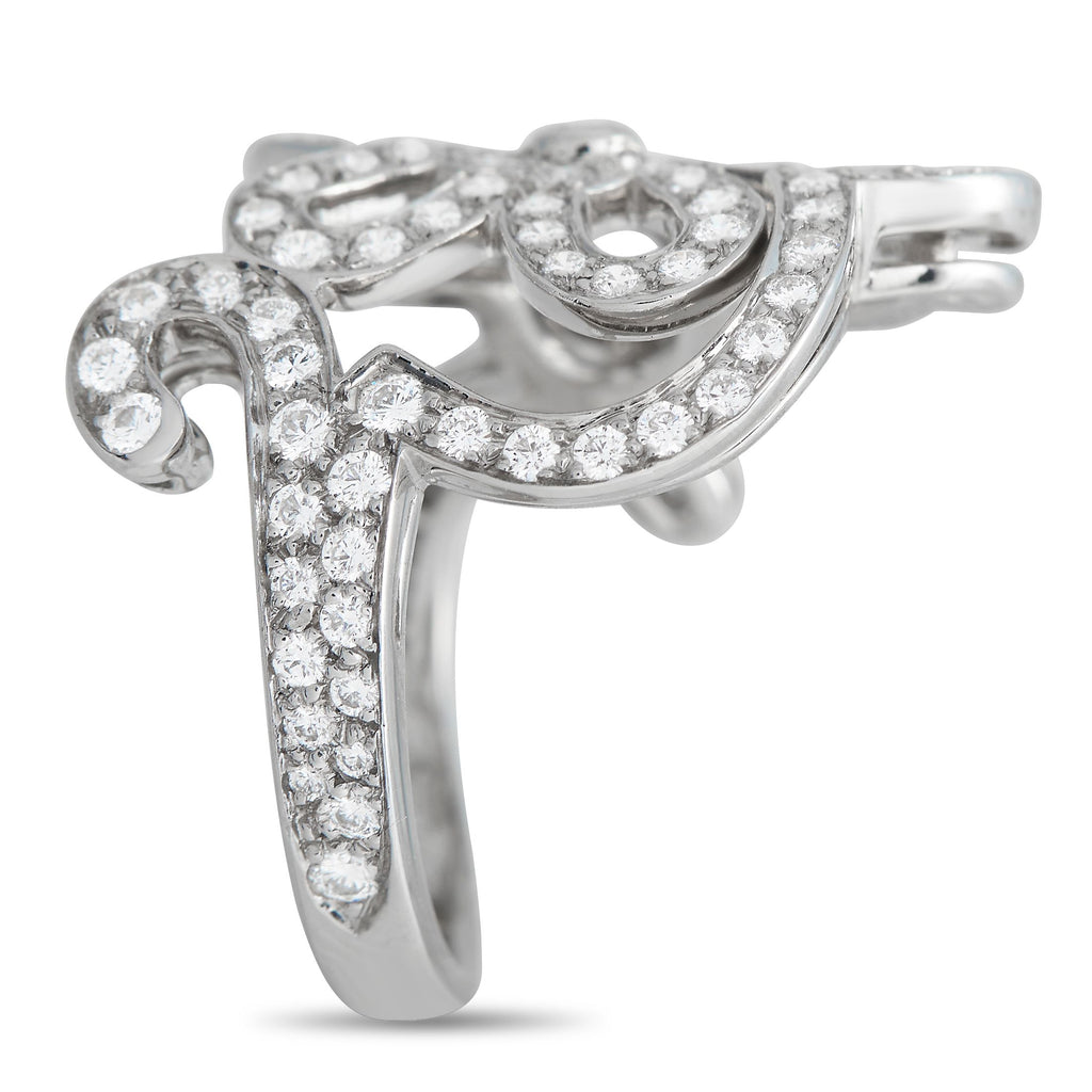 Van Cleef & Arpels Van Cleef & Arpels 18K White Gold 0.85ct Diamond Flower Lace Cocktail Ring