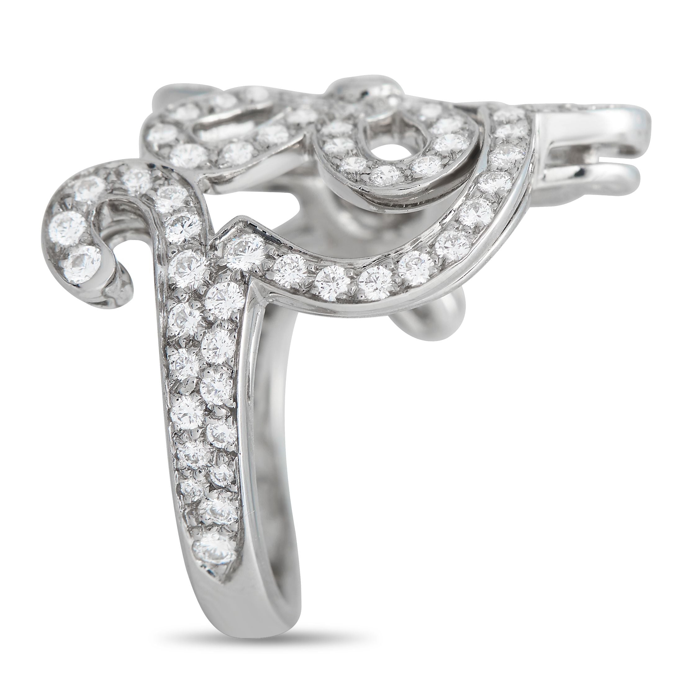 Van Cleef & Arpels Van Cleef & Arpels 18K White Gold 0.85ct Diamond Flower Lace Cocktail Ring