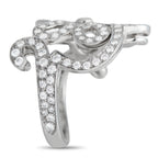 Van Cleef & Arpels 18K White Gold 0.85ct Diamond Flower Lace Cocktail Ring